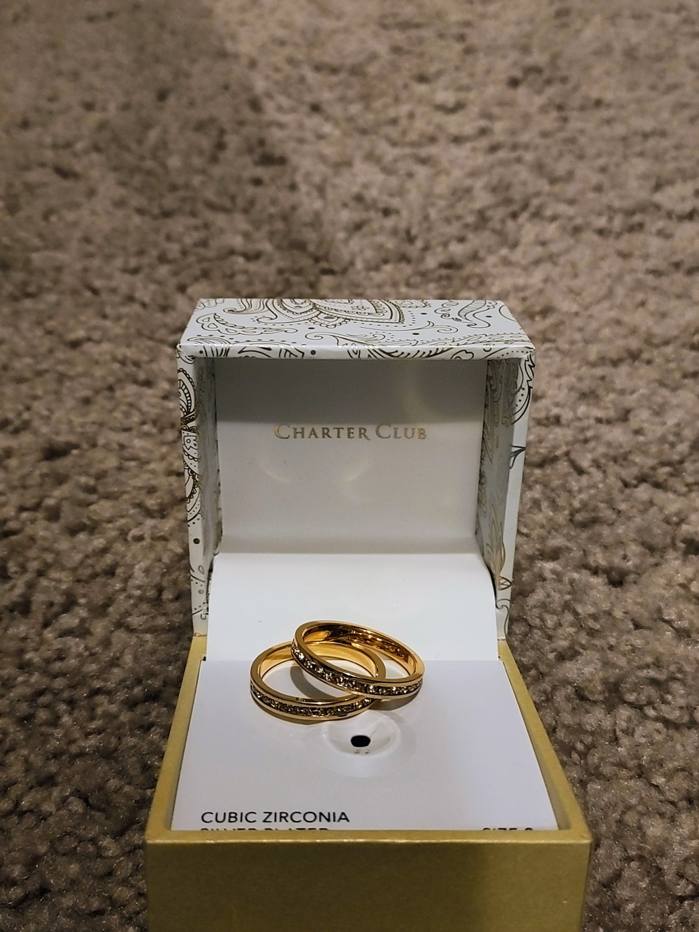 Charter Club Gold Cubic Zirconia Stackable Ring Set - Gold